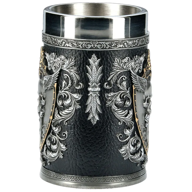 3D пивные кружки Stein Tankard с двойной головкой орел крылатый меч и щит череп крест из