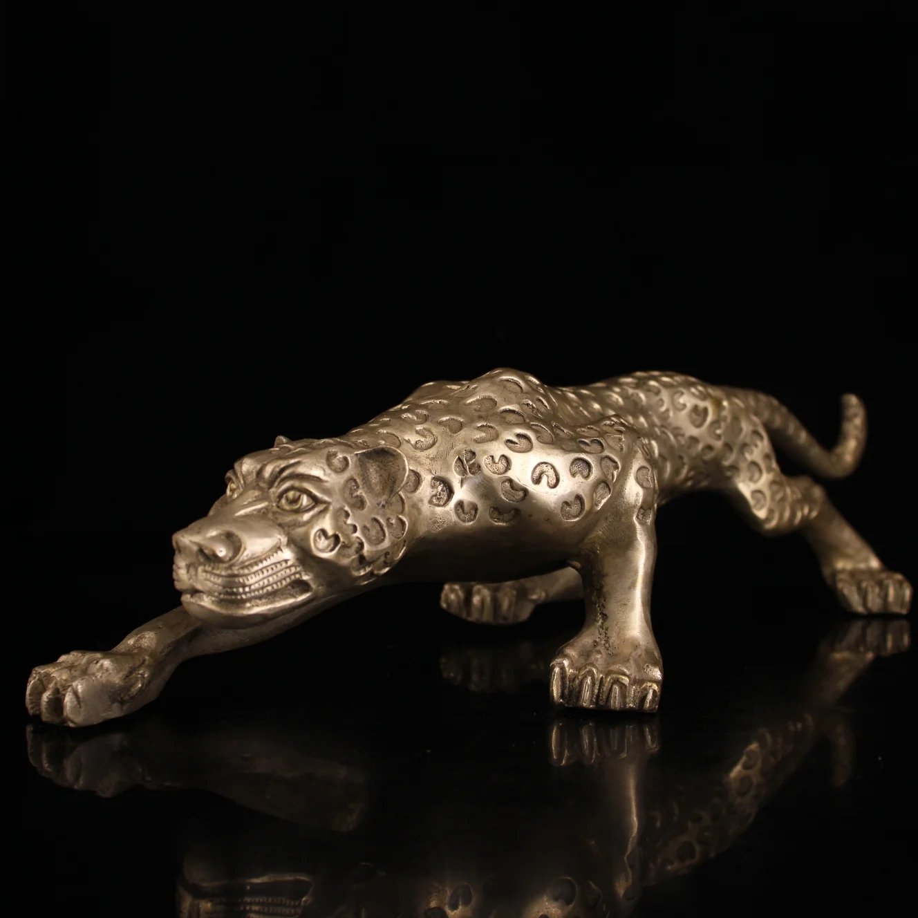 

LaoJunLu Pure Copper Gilt Money Leopard Imitation antique bronze masterpiece collection of solitary Chinese traditional style