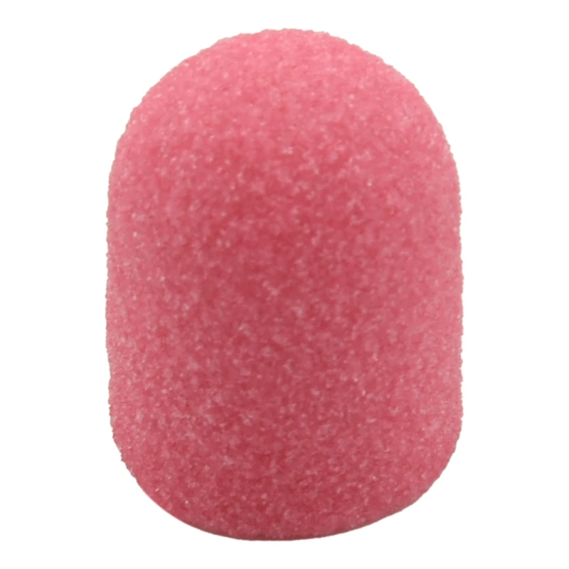 

50Pcs Plastic Base Pink Sanding Caps With Grip Pedicure Care Polishing Sand Block Drill Accessories Foot Cuticle Tool 10x15Mm