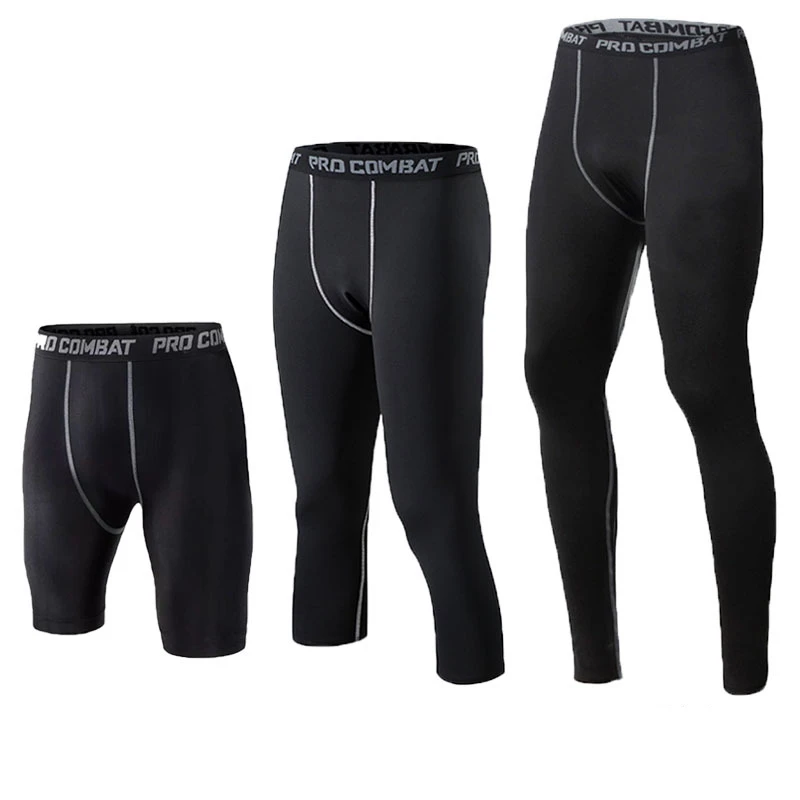 Men's Shorts Fitness Cropped Camping Hiking Cycling Trousers Bodybuilding Gym Running Basketball Football Sport Compression Long