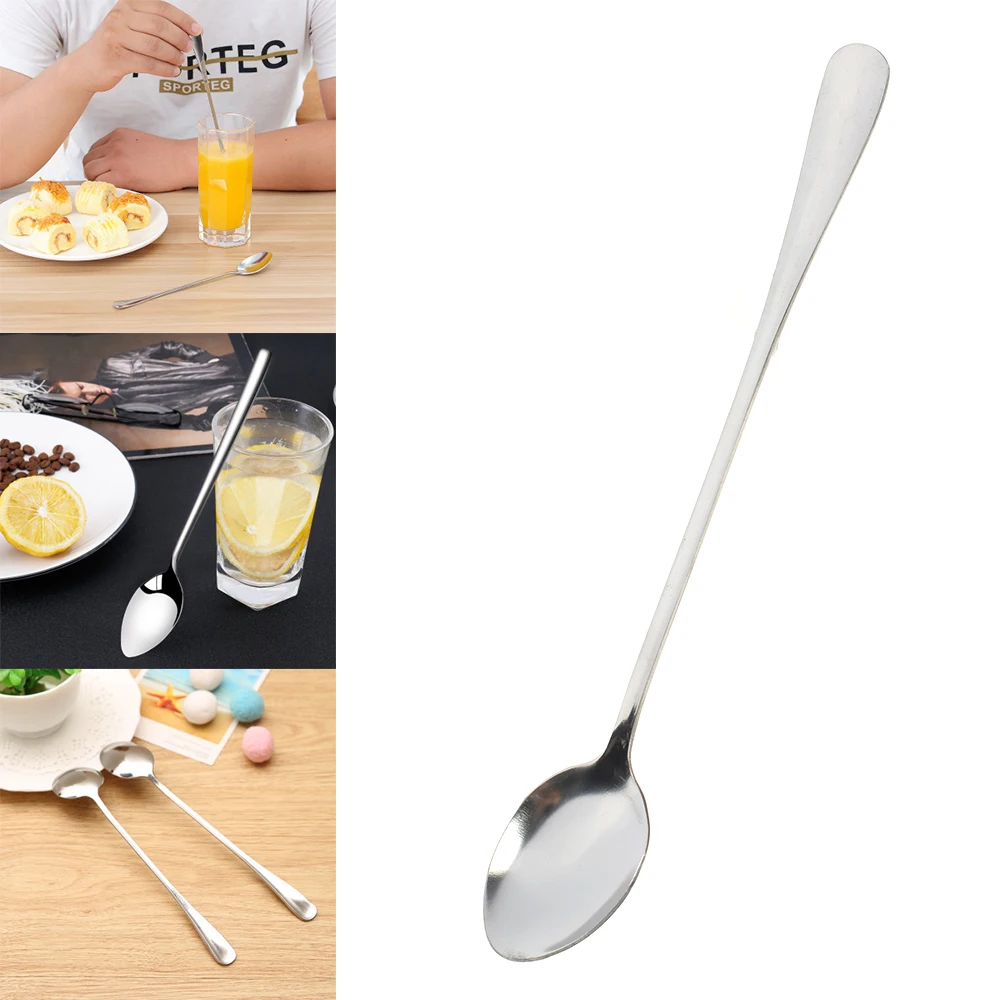 1 шт. 2021 Новый Нержавеющая сталь льда Чай крем ложки с длинной ручкой ложка