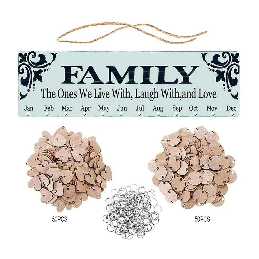 Деревянный календарь на день рождения вечерние украшения для дома кулон