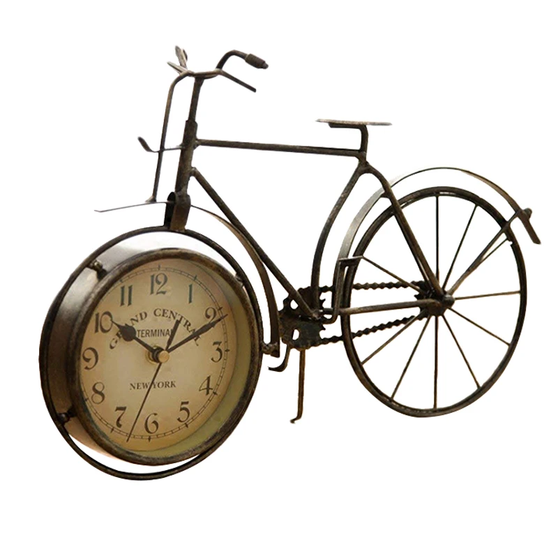 

Винтажные железные настольные часы для велосипеда, тихие декоративные в стиле ретро, не тихая, для гостиной, кабинета, кафе, бара