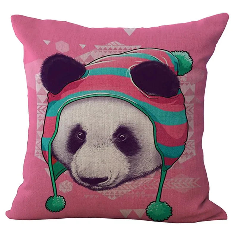 cushion cover 45*45 Panda Printed sofa cushions office car Pillow cases Polyester pillowcase home decor pillow covers kd-0084 | Дом и сад