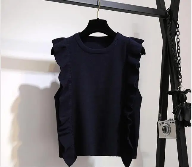 Женское трикотажное платье-жилет ICHOIX длинное офисное платье в Корейском стиле