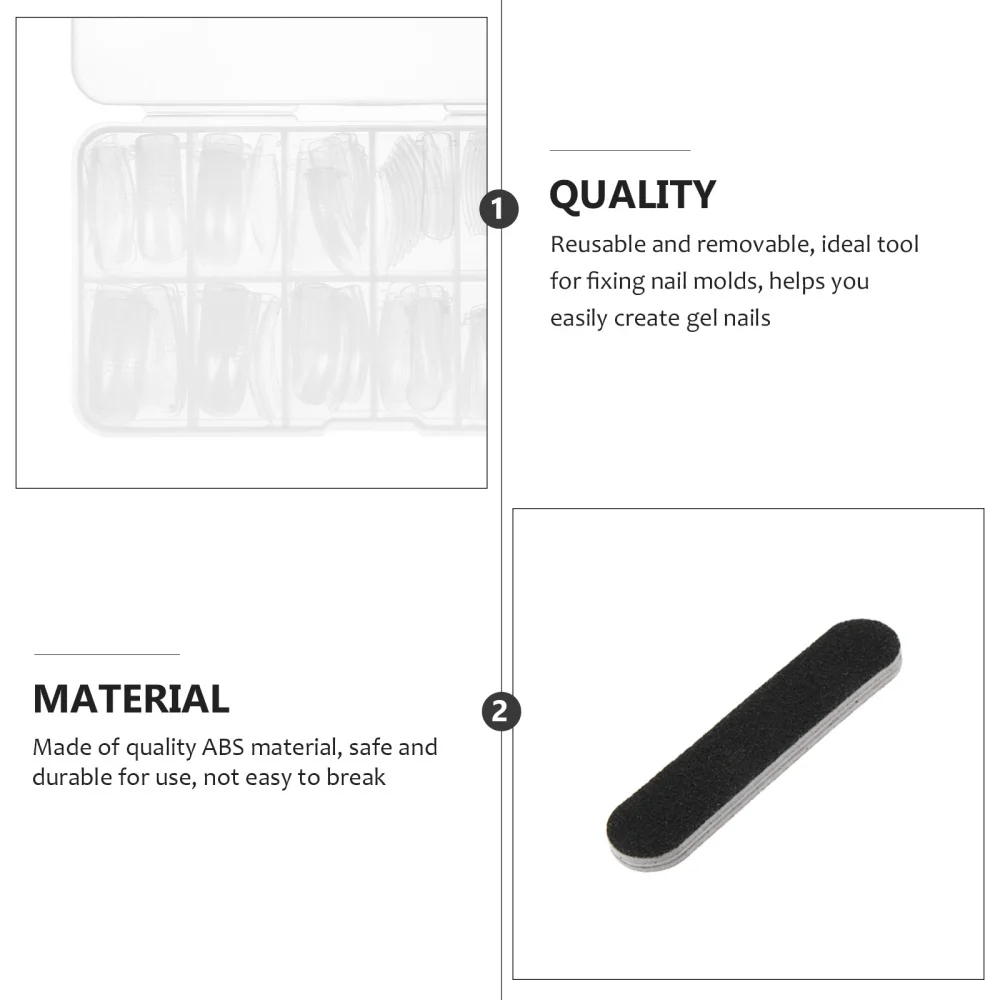 

100 Fake Nail Nail Art Tool with 10 Nail Clip 1 Nail File 1 Nail Extension Brush