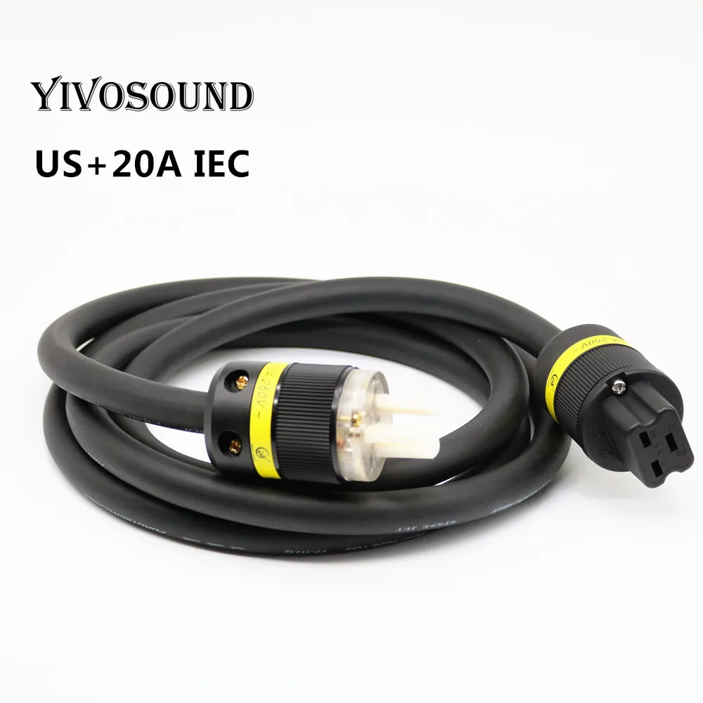 

yivosound Hifi audio power cord EU/US 20A IEC power plug socket connector AMP CD player Audio power cable