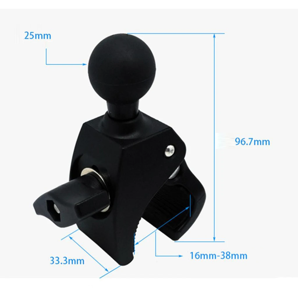 

Motorcycle Handle Bar Rail Mount with 1inch Ball Mount for Mount Handlebar Clamp