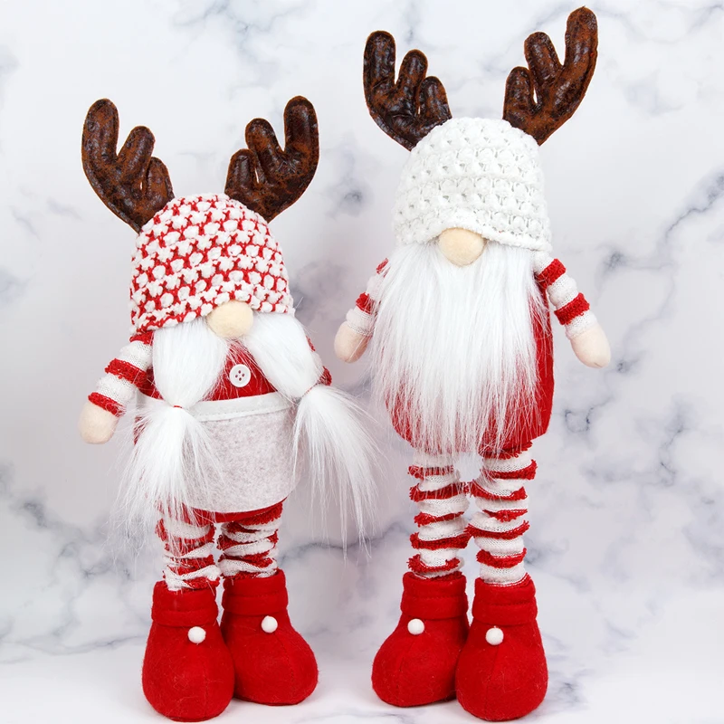 

Faceless Gnome Plush Doll Merry Christmas Decoration Adjustable Funny Standing Elf Doll Pendant Home Office Ornaments Xmas Gift