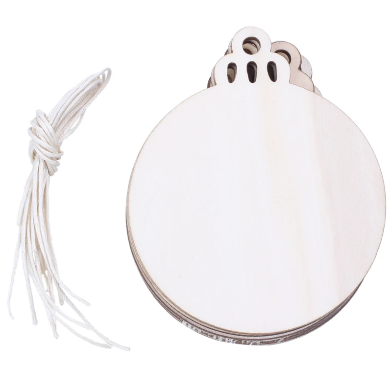 10pcs Wooden Round Bauble Hanging Christmas Tree Blank Decorations Gift Tag Shapes | Дом и сад