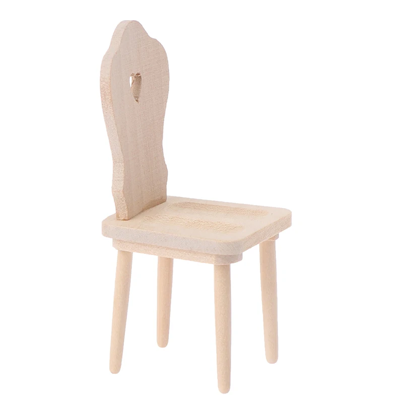 

1:12 Dollhouse Miniature Mini Wood Chair Furniture Model Toys Accessories