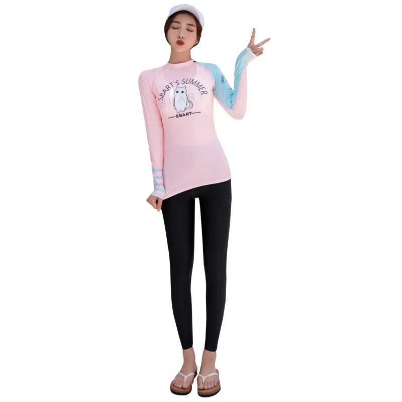 

SBART, женские топы с рашгардами, одежда для плавания, купальный костюм с длинным рукавом, рубашки, купальные костюмы, защита от солнца, серфинг...