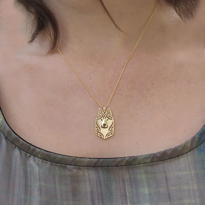 Подвеска в виде собаки сибирской хаски ожерелье с цветным животным шармом