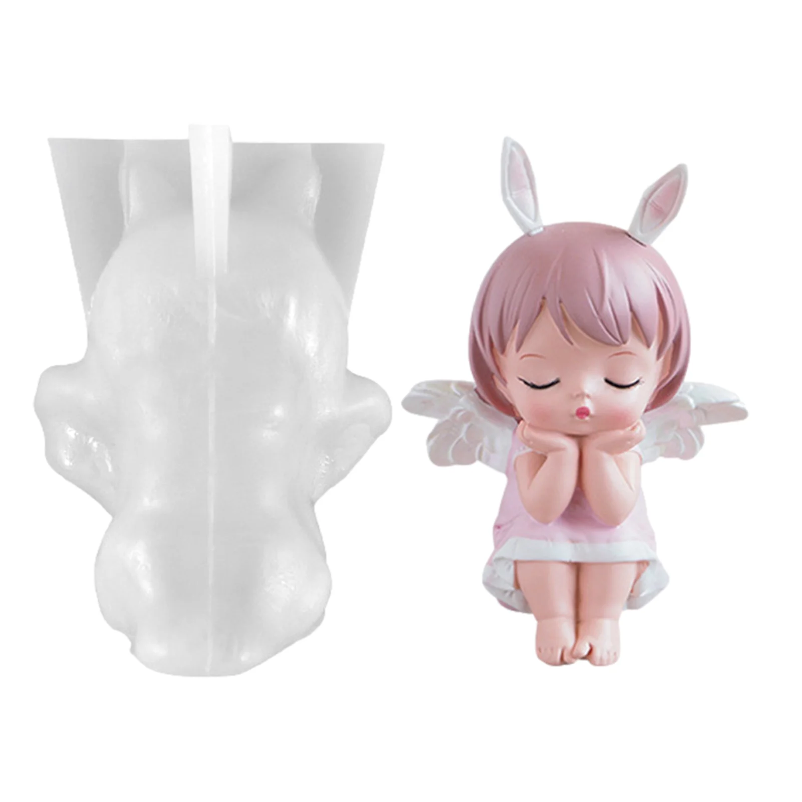 

Food Grade Praying Angel Cake Decorating Mold With Wings Princess Anne Candle Silicone Mold Fondant Mould Cake Decorating Tool