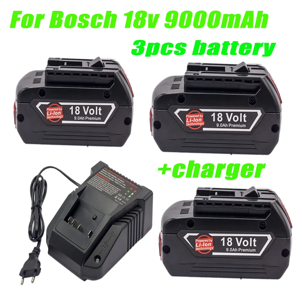 

Replace Bosch Original 18V BAT619G Professional Battery with 9000mAh, Compatible with Bosch 18V Power Tool BAT609 BAT610 BAT618G
