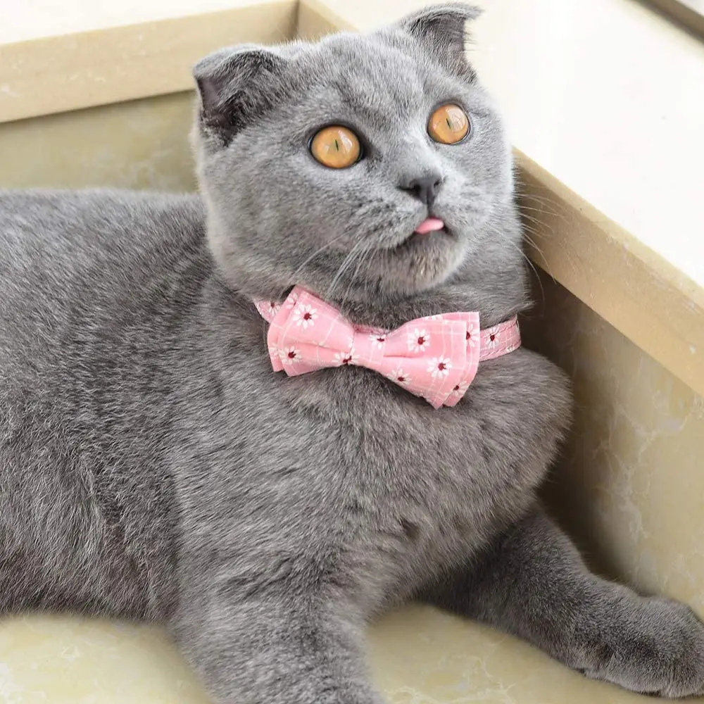 Ошейник для кошек с колокольчиком и галстуком бабочкой бандана цветочным