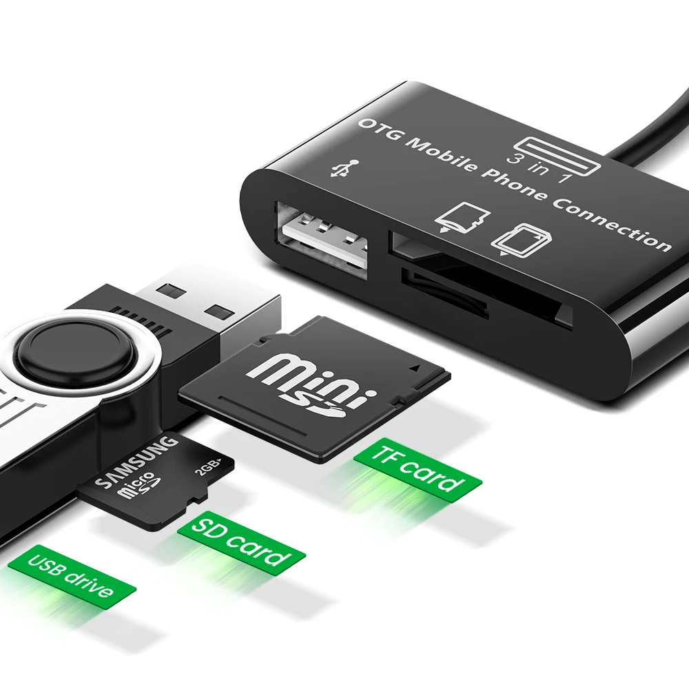 3 в 1 Type-c Micro USB SD TF телефон OTG кардридер хост-адаптер для Samsung Galaxy S4 S2 S3 Note 2 планшет |