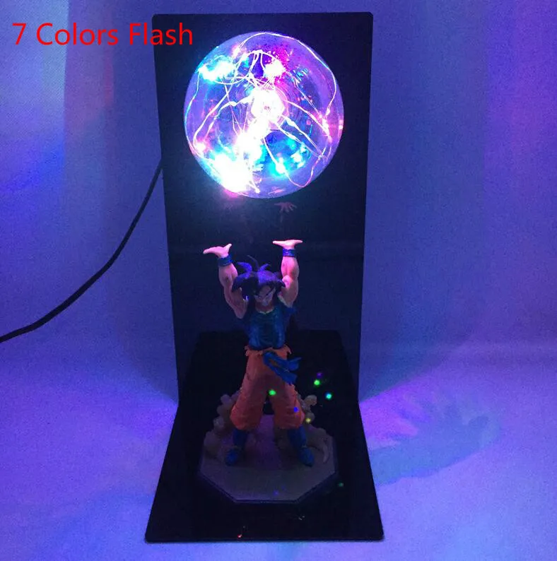 7 color flash Dragon Ball Z лампа Фигурки Игрушка Сон Гоку kamehameha лампа аниме модель куклы с светодиодный светильник для детей Рождественский подарок - Цвет: 7 color flash