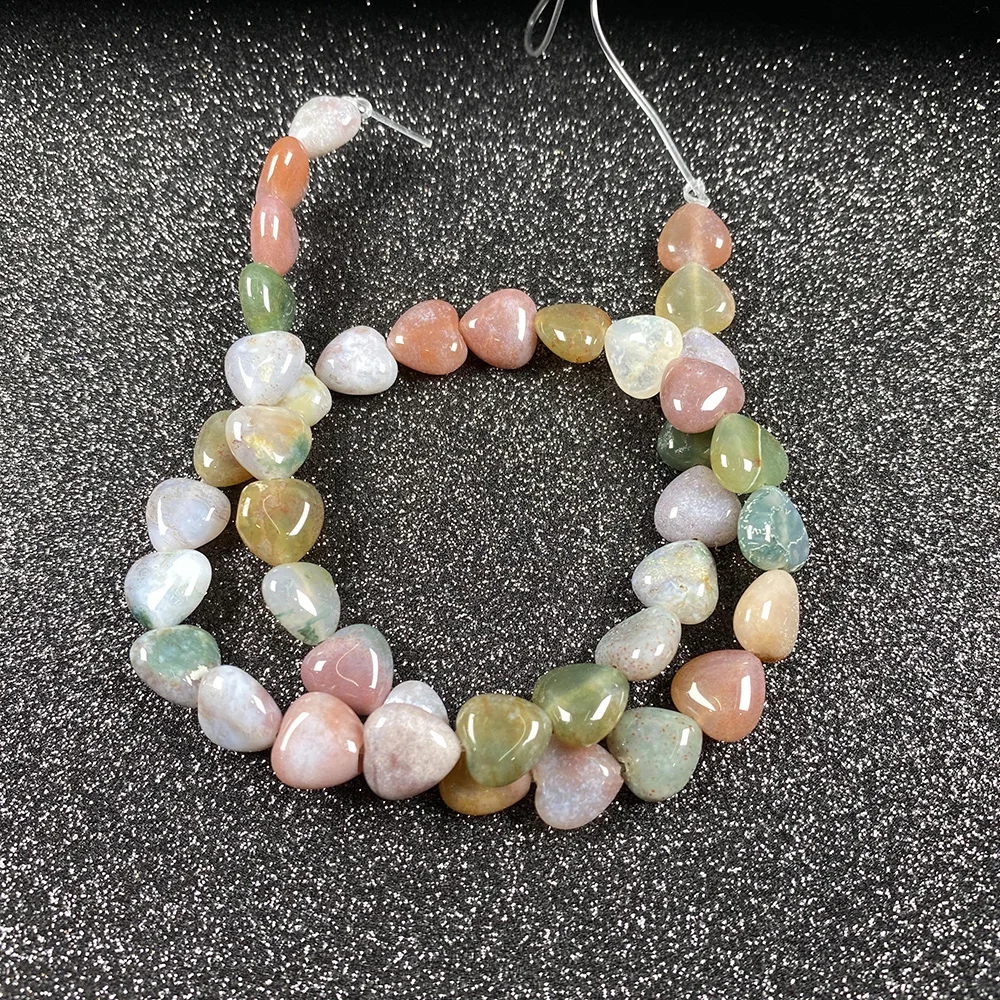 

40Pcs/strand Natural Stone Beads For Jewelry Making Heart-shaped Loose Beads DIY Necklace Bracelet Handiwork Accessory
