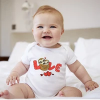 funny animal sloth love cute baby girl boy clothes dropship fashion aesthetic bodysuit for newborn soft comfy infant romper