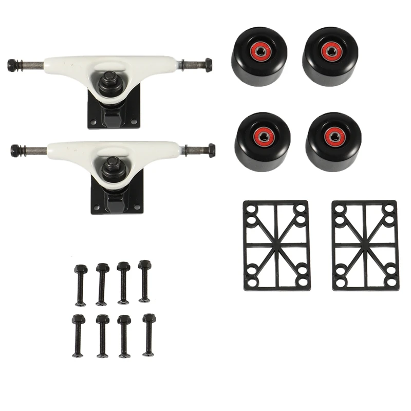 

5 Inch Skateboard Trucks with 55mm Wheels ABEC Bearing Combo Set with Pad and Hardware