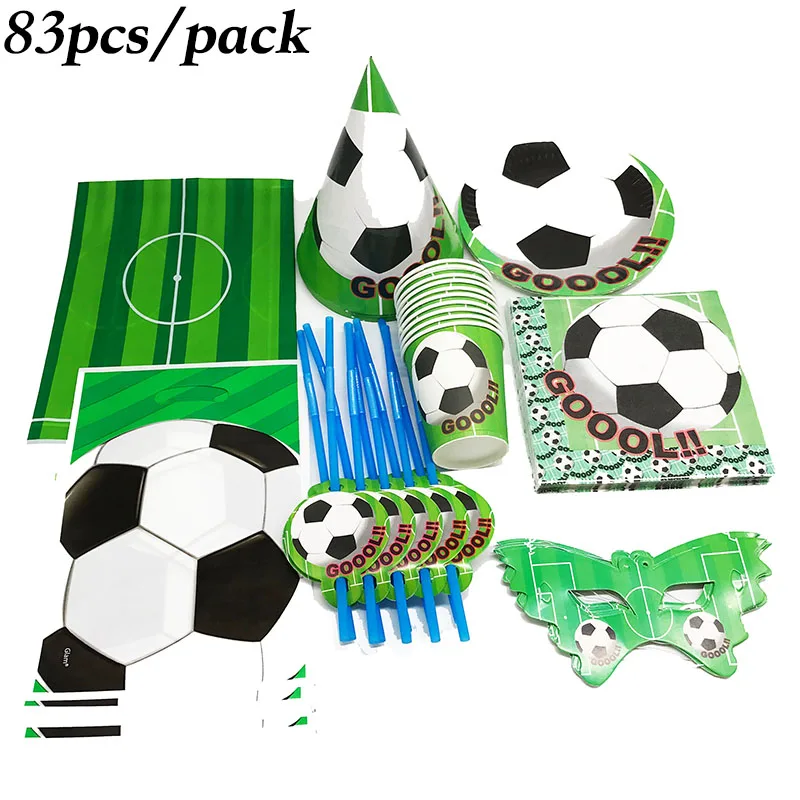 

83 шт., зеленые декоративные одноразовые салфетки для футбола