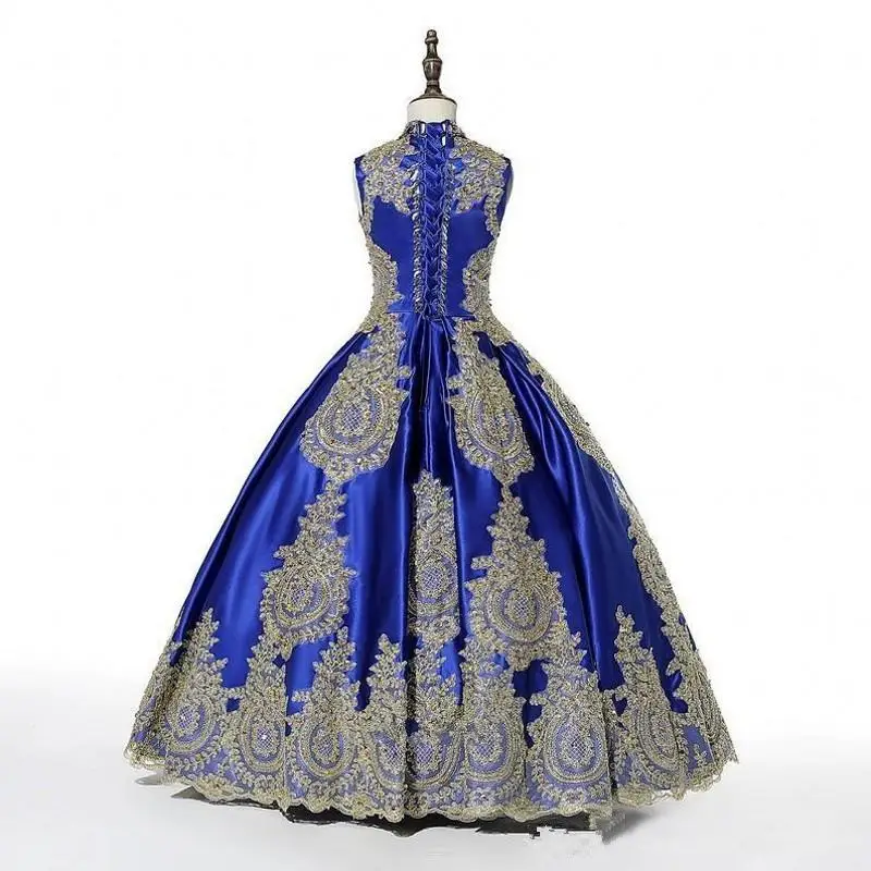 Роскошное черно-Золотое кружевное Цветочное платье для девочек с высокой