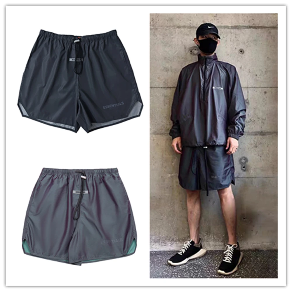 KANYE WEST High Street Tide ESSENTIALS Oversized Dazzling Men's Pants Women's Justin Bieber Trend Hip Hop Casual Shorts | Мужская