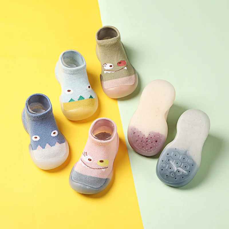 

Spring Summer Baby Girl Boy Cute Floor TPE Cotton Soles Socks For Babies Non-Slip Waterproof Anti-Dirty For Children