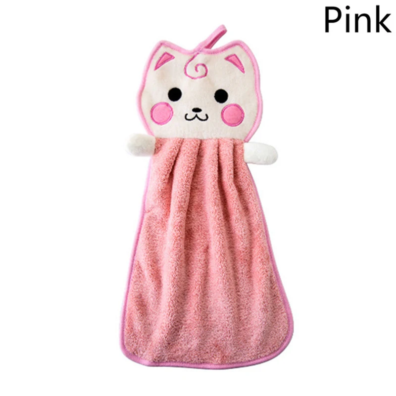 

Cute cartoon thick towels Thick Microfiber Bathroom Hand Towel Soft Absorbent Hanging Cloth Drying Pad Face Towel