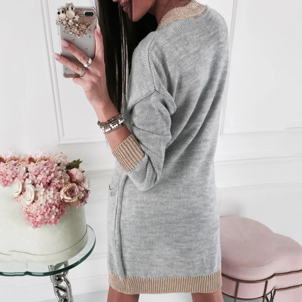 Женские Модные свободные эластичные длинные кардиганы свитера женские с длинным