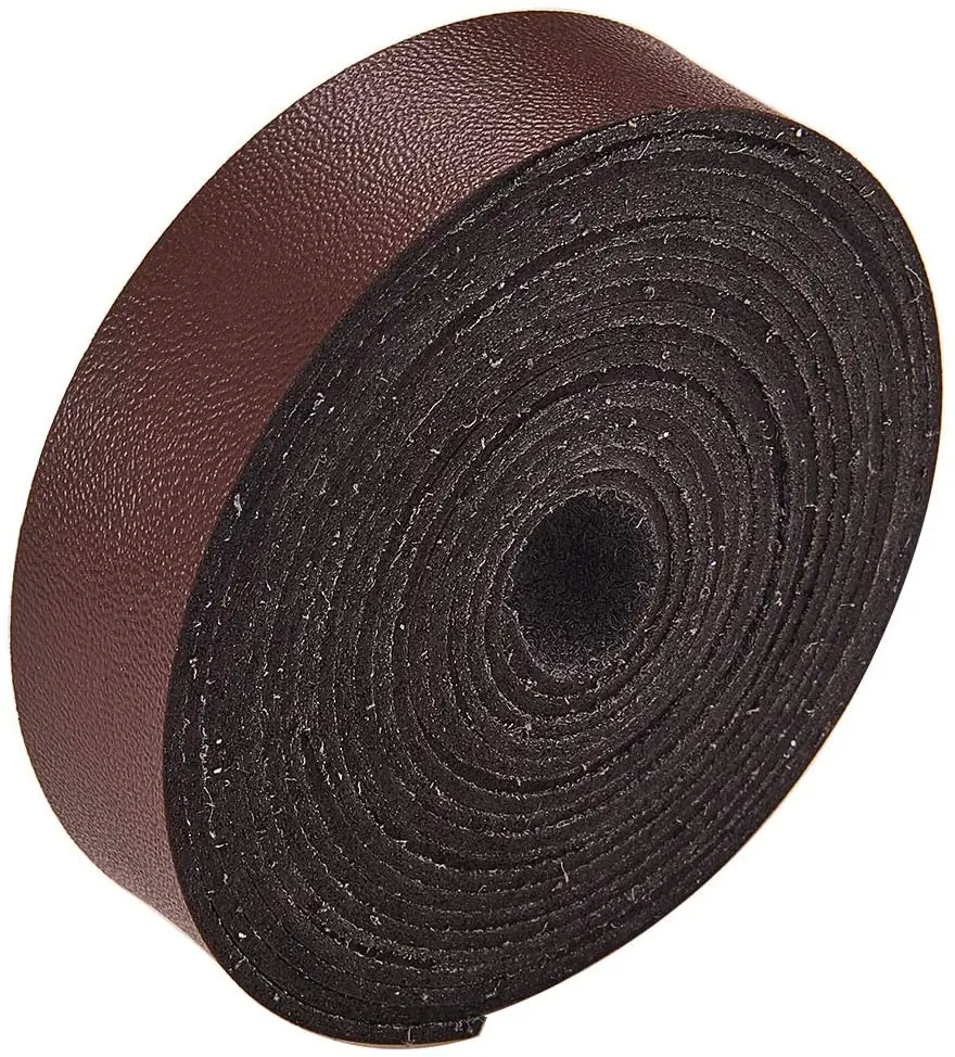 

Leather Strap 3/5 Inch Wide 78 Inches Long Micro Fiber Imitation Flat Braided Leather Cord for Crafts Tooling Workshop Handmade