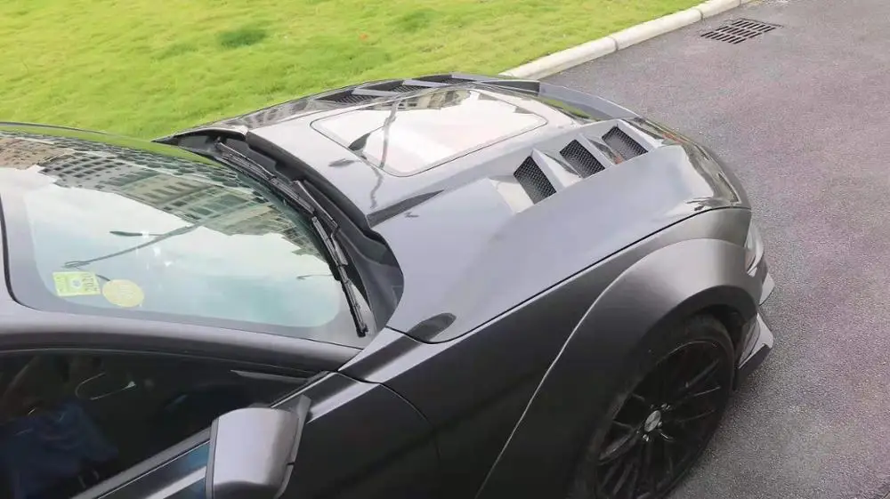 Углеродное волокно прозрачное стекло переднего бампера двигателя вентиляция в