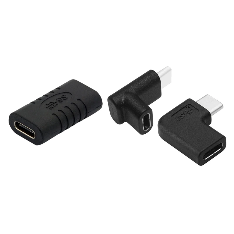 

Переходник с разъема USB C на гнездо типа C и переходник с разъемом USB C под углом 90 градусов, правый и левый вверх и вниз