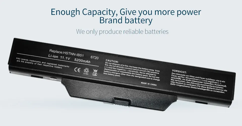 5200 мАч 11,1 В 6 ячеек Батарея для COMPAQ 510 511 610 615 6735S 6720S 6730S 6820S 6830S для струйного принтера Hp HSTNN-IB51 HSTNN-IB62