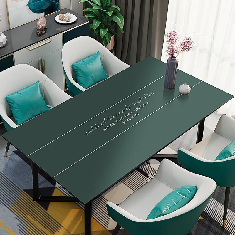 

Modern leather non-slip tablecloth Waterproof oil-proof heat-resistant table mat pvc leather Placemat customize party table deco