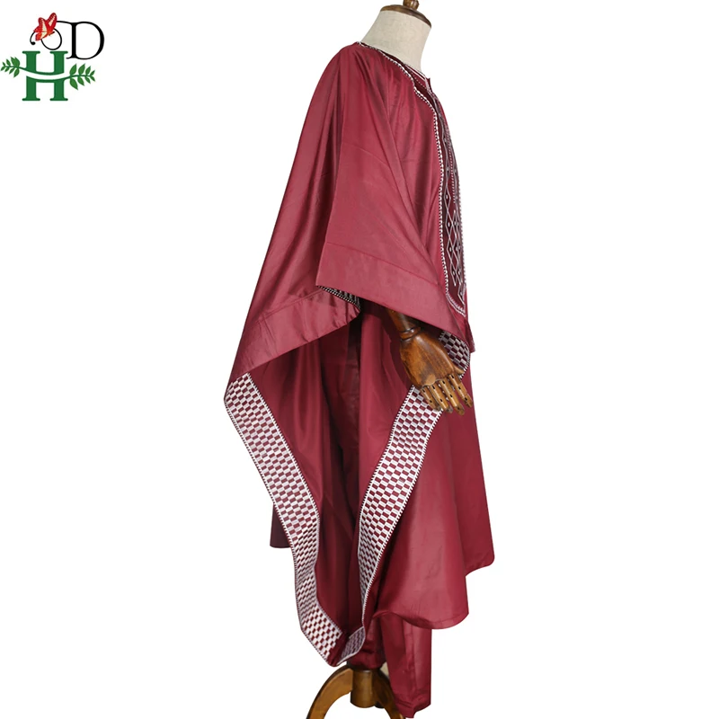 Африканская мужская одежда с вышивкой H &amp D рубашка брюки костюм Agbada топы