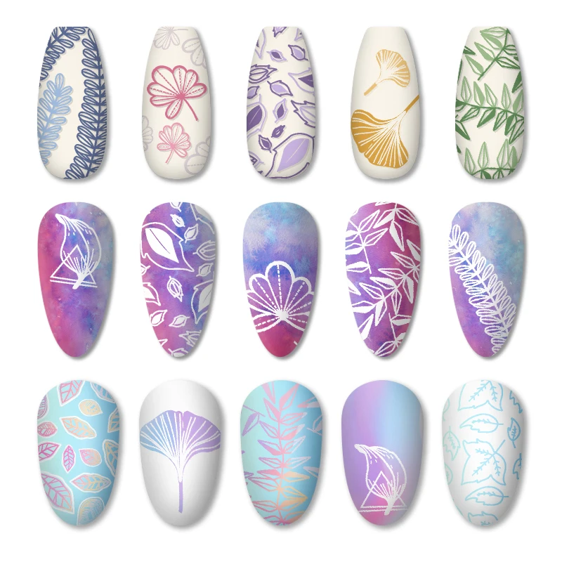 12 шт./компл. набор штамповочных пластин для ногтей Цветочный узор Бабочка дизайна