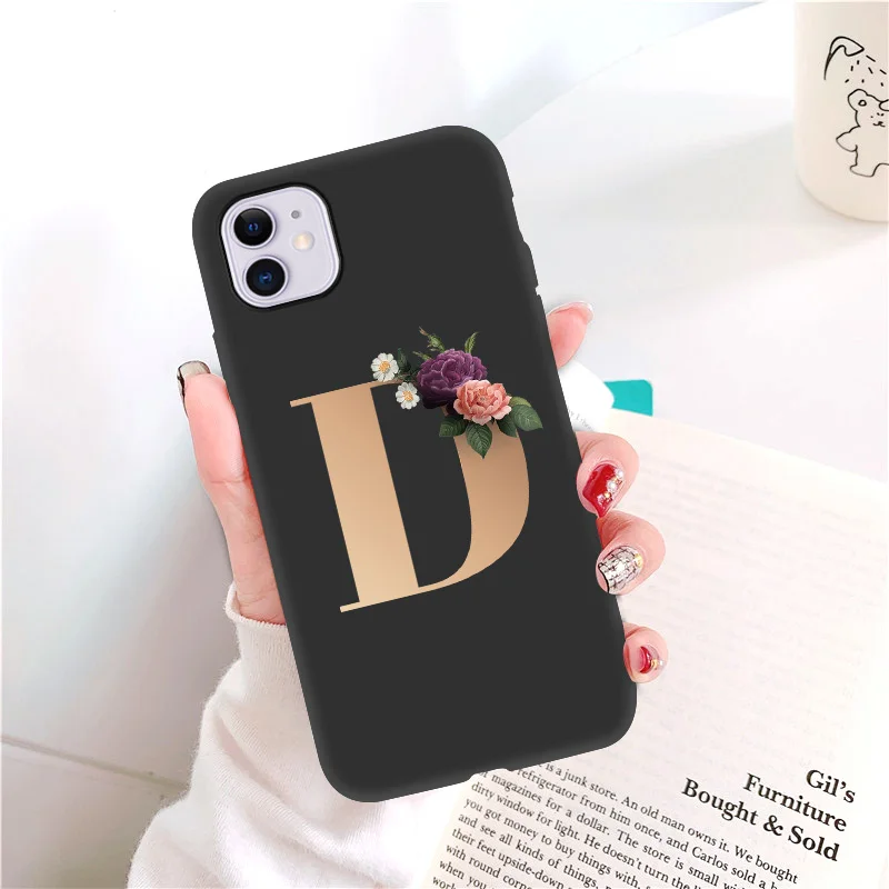 

Letter Flower Matte Case For iPhone 12 11 Pro Max XR 7 8 Plus 5S 6 6S Case Silicone Funda For iPhone 12 Mini Case Cover Coque