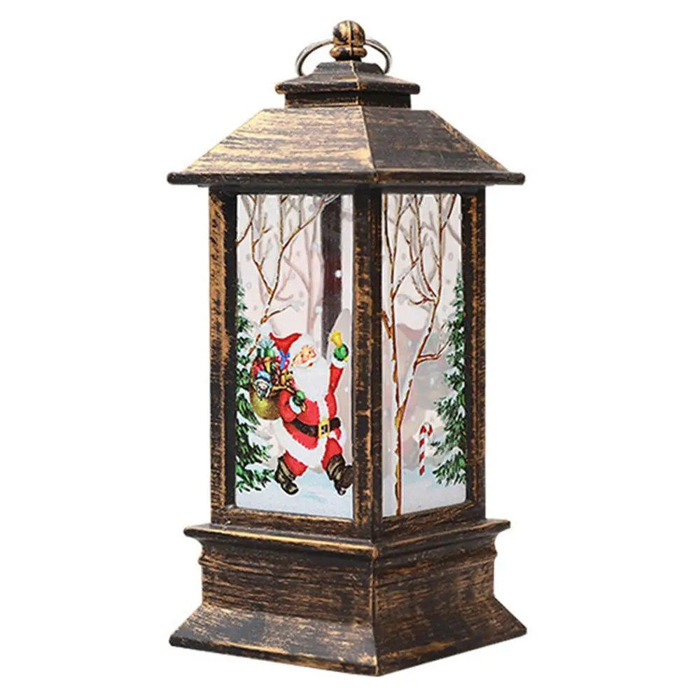

Christmas Ornament LED Lamp Desktop Hanging Santa Claus Elk Lantern Xmas Home Party Decoration Prop Lights Kids Gift