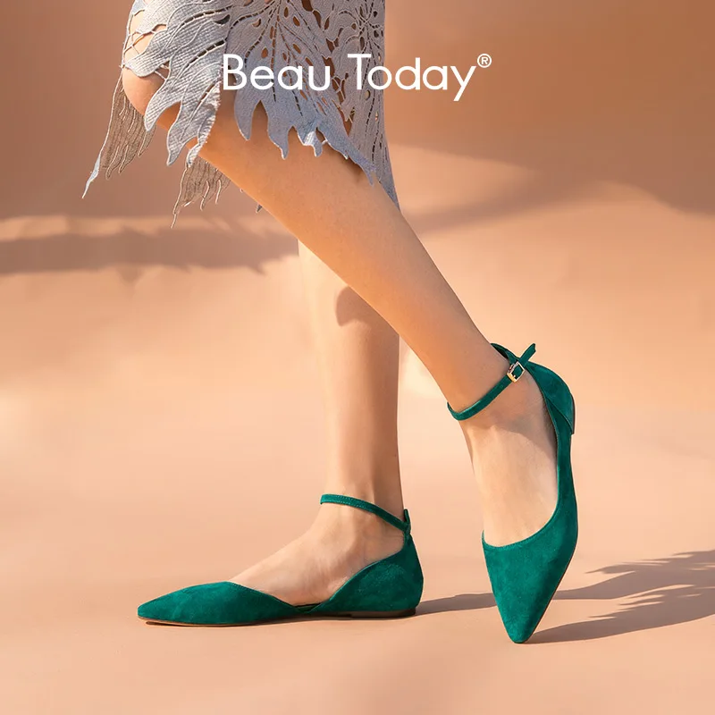 Босоножки BeauToday женские новые брендовые детские замшевые с острым носком