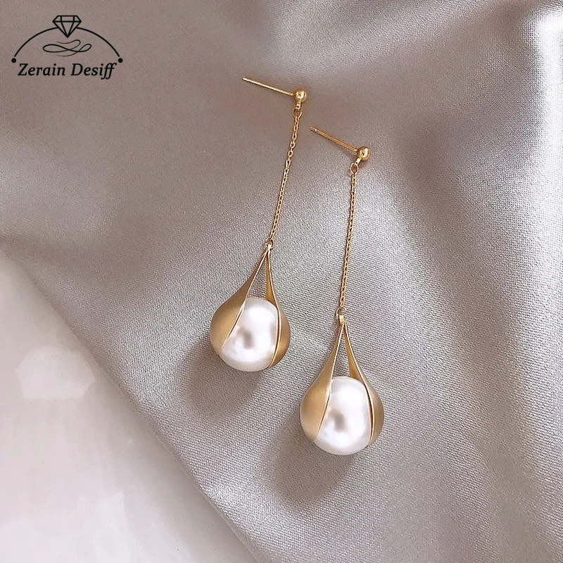 

Новые модные супер-сказочные серьги, дикие длинные серьги с кисточками, жемчужные персонализированные серьги, женские корейские модные сер...