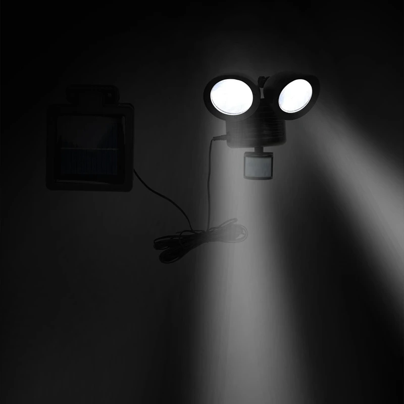 22 светодиодный двойной детектор безопасности Солнечный Точечный светильник