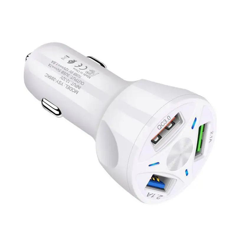 Автомобильное зарядное устройство QC3.0 с 3 портами USB быстрая зарядка для Iphone X 7 8 IPad