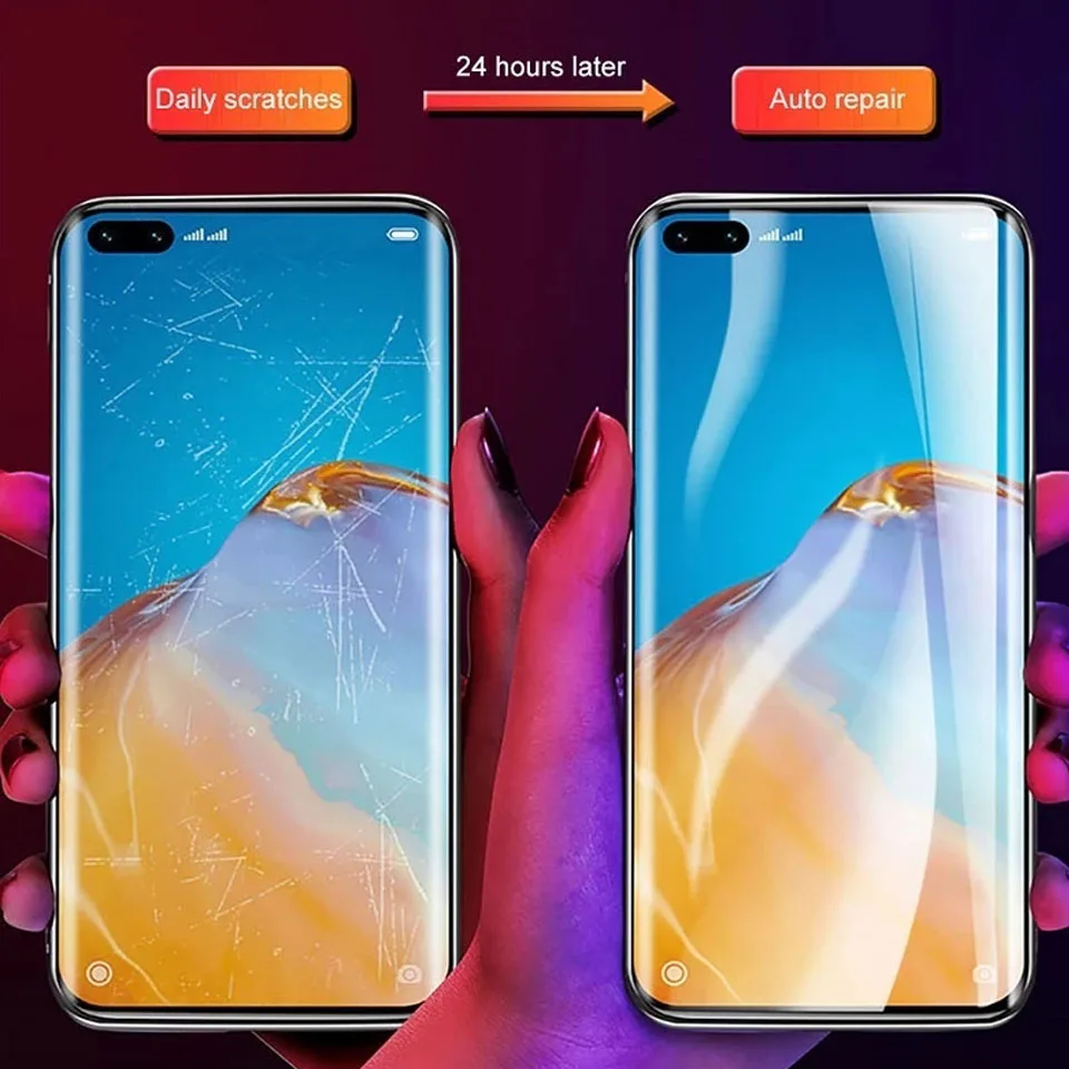 100Pcs/Lot Full Cover Hydrogel Film Screen Protector For Huawei P50 Pocket 4G P50 P40 Pro Plus Protective Soft Film Not Glass