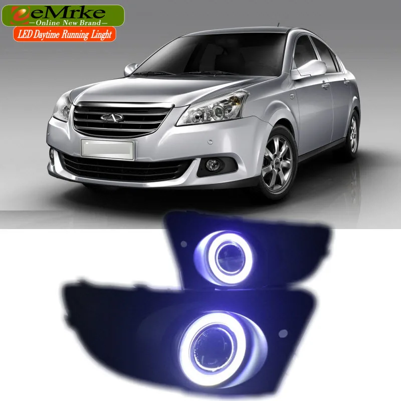 EEMRKE для Chery E5 2011 2012 2016 COB LED Angel Eye DRL H11 55 Вт галогенные Противотуманные фары дневные