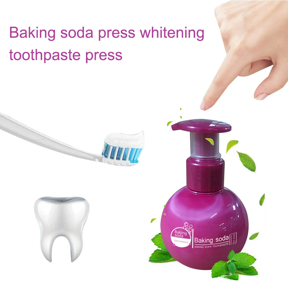 

Baking Soda Toothpaste Whitening Toothpaste Remove Stain Press-type Tooth Care for Women Men SK88