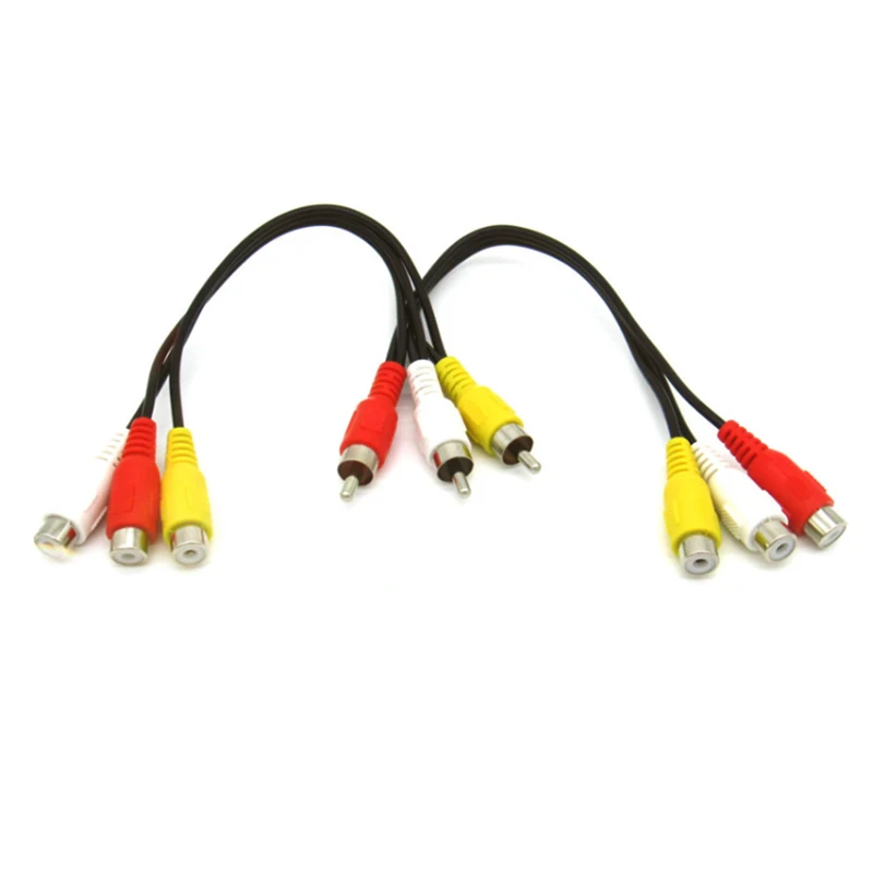 3RCA Jack to 6RCA сплиттер Аудио Видео Провода кабели 3rca к 6rca кабель папа женскому шнуру