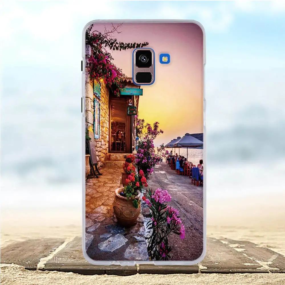 Чехол для Samsung A8 Plus Мягкая силиконовая задняя крышка из ТПУ милый розовый