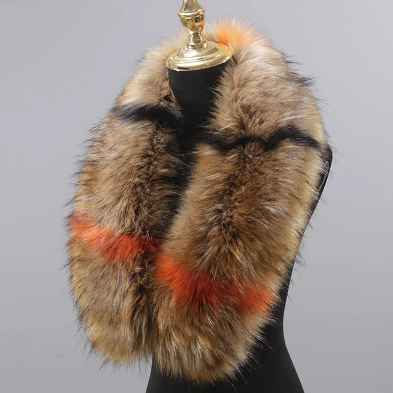 Зимний воротник из искусственного меха женский мех искусственная шаль пуховой